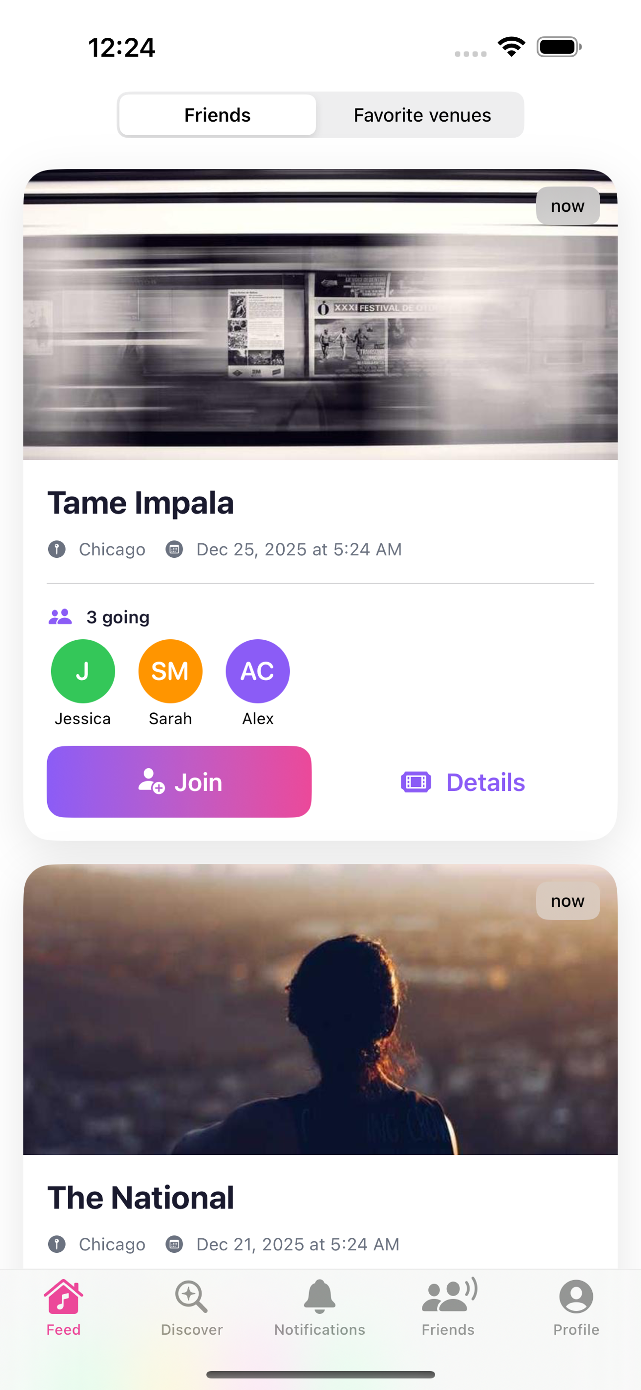 CrowdMate concert feed